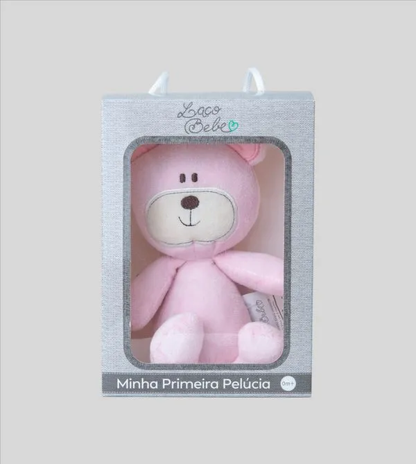 Minha Primeira Pelúcia Urso Bru Rosa Rosa