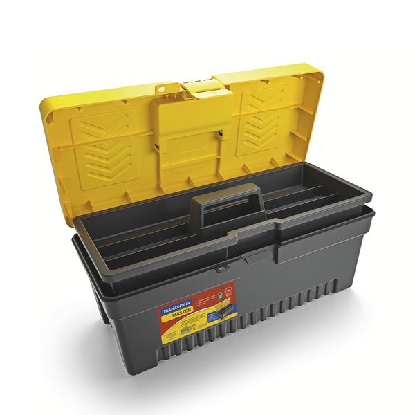 Caixa Plástica Organizadora de Ferramentas 17" Maleta Master Tramontina 43x19cm Bandeja Removível