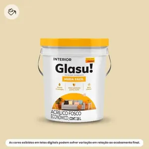 Tinta Acrílica Econômica Fosca Glasu Suvinil Balde 3,6L Muda Fácil Marfim (MP)