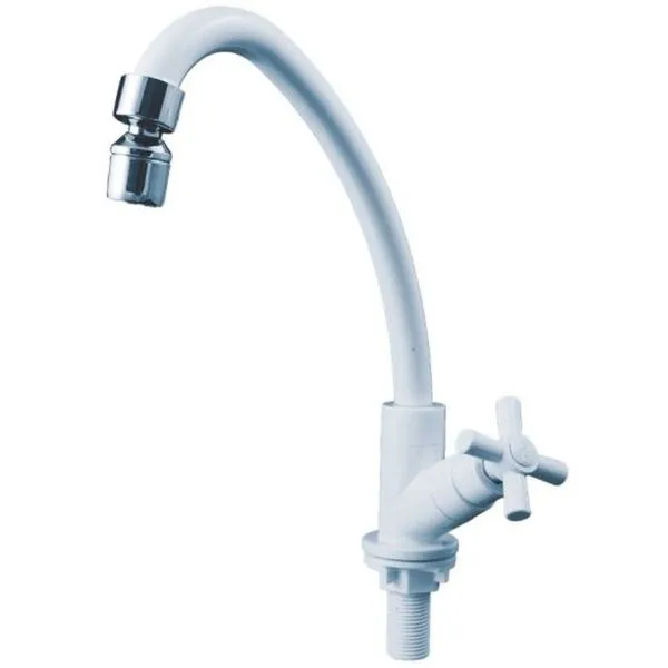 Torneira De Mesa Para Cozinha Bica Móvel Civitt Cruzeta ABS Branco (MP)
