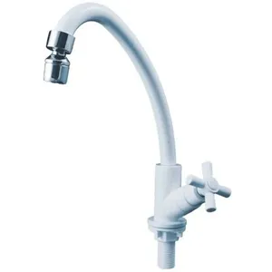 Torneira De Mesa Para Cozinha Bica Móvel Civitt Cruzeta ABS Branco (MP)