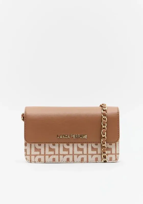 Bolsa Crossbody Estampada Bege U