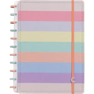CADERNO INTELIGENTE GRANDE ARCO-IRIS PASTEL 80FLS.
