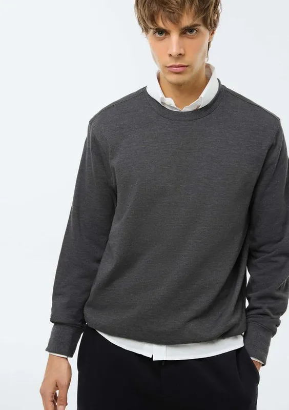 Blusão Básico Masculino Comfort Em Moletom Peluciado - Cinza G
