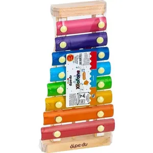 Xilofone Colorido Dipedu de Madeira e Metal com Barras Coloridas para Estimulo Musical BRW Xilofone Colorido Dipedu de Madeira e Metal Estimulo Musical BRW