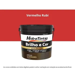 Tinta Acrílica Standard Semibrilho Hidrotintas 3L Brilho E Cor Vermelho Rubi (MP)