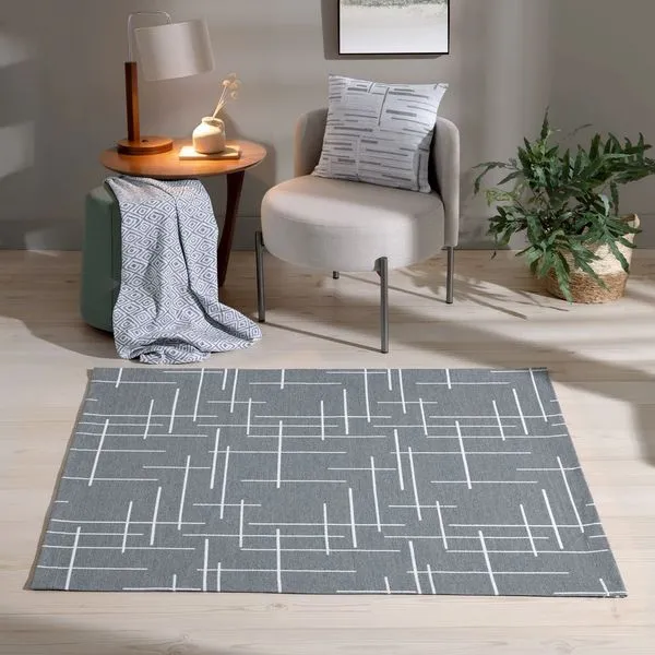 Tapete Jacquard Bella&Co Nature Eco 130x200cm Trama Cinza (MP)