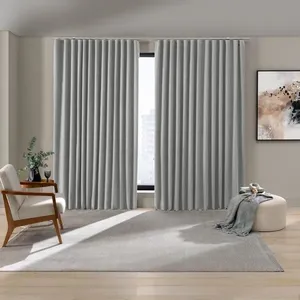 Cortina Trilho Blackout Bella & Co 420x270cm Chevron Cinza (MP)