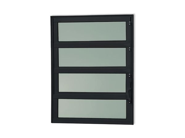 Vitro Basculante de Alumínio Preto Vidro Boreal - 80x80