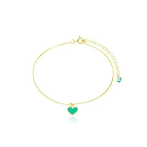 Tornozeleira Atraktiva Jóias Veneziana Coração Esmaltado Banhada a Ouro 18k Dourado Feminina Tornozeleira Atraktiva Jóias Veneziana Coração Esmaltado Banhada a Ouro 18k Dourado