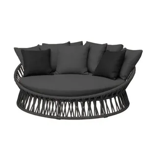 Chaise área Externa Monza Alumínio Corda Náutica Trama Preto