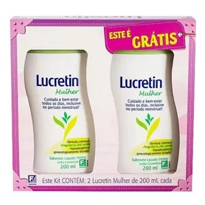 Kit Lucretin Sabonete Íntimo Fresh Extrato de Hortelã 200ml + 200ml
