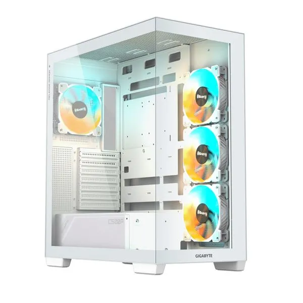 Gabinete Gamer Gigabyte C500 Panaromic Stealth ATX Lateral e Frontal em Vidro Temperado GB-C500PI ST Branco