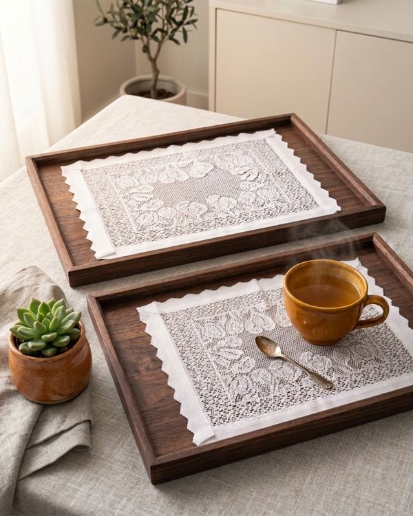 Lugar Americano 2 Peças 30cm x 40 cm Renda Branco UN