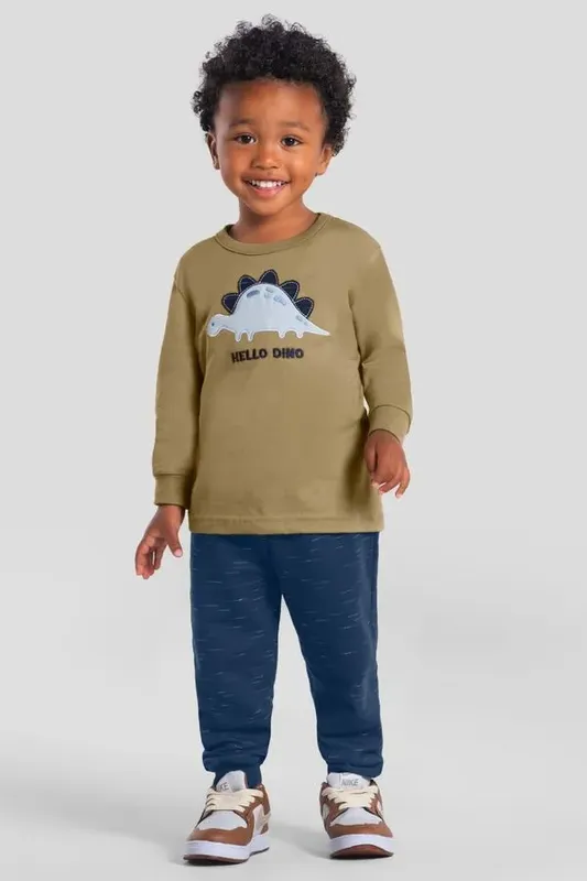 Conjunto infantil menino em malha Brandili -1