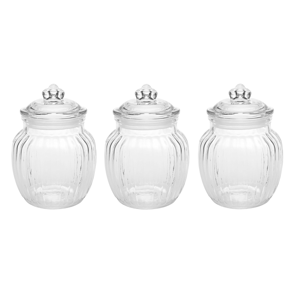 Conjunto de Potes Casa Ambiente, 03 Potes, 620ml, Vidro - POVI084