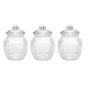 Conjunto de Potes Casa Ambiente, 03 Potes, 620ml, Vidro - POVI084