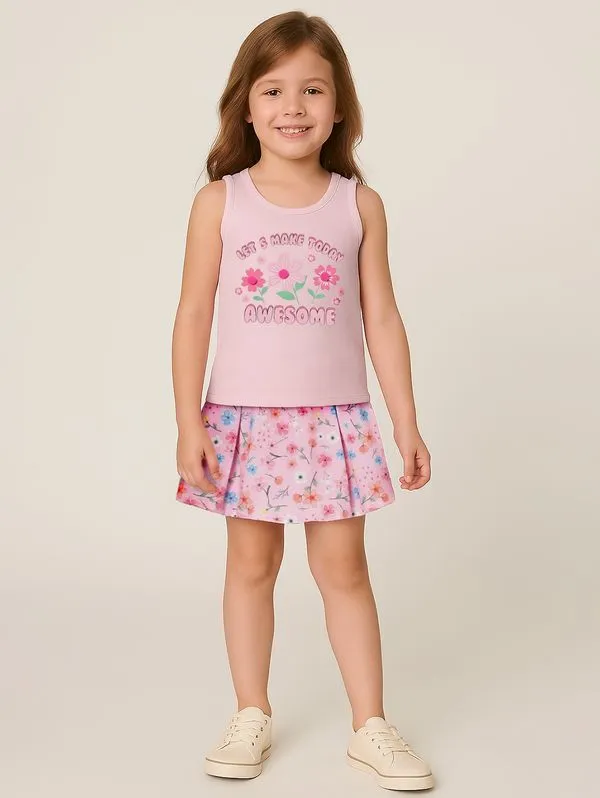 Conjunto Cotton Curto Infantil Para Menina - ROSA 8