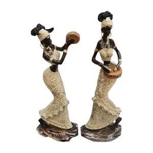 Estatueta Africana Sortida Resina 6,5x11x31cm LM3709 - honeyhome