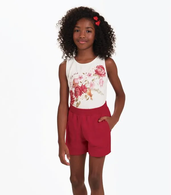 Conjunto Regata com Shorts Menina Trick Nick Bege 10