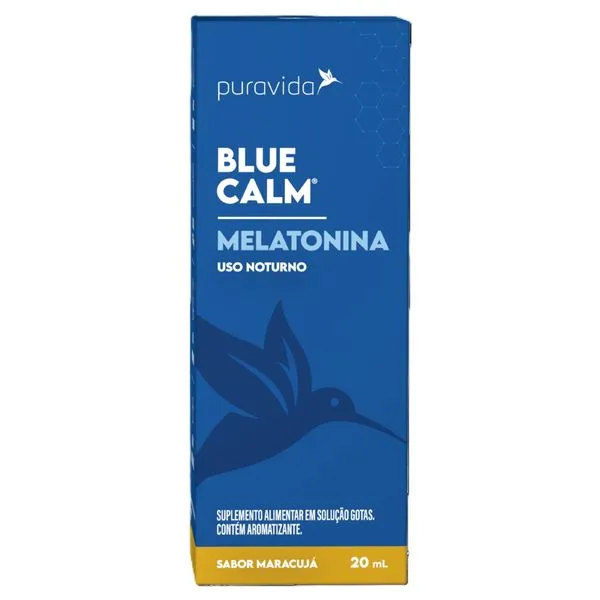 Suplemento de Magnésio Inositol Puravida Blue Calm Melatonina Gotas 20ml