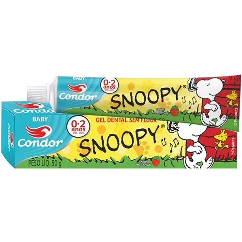 Creme Dental Condor Baby 50g Sem Flúor Snoopy 0 ã 2 anos Creme Dental Condor Baby 50g Sem Flúor Snoopy 0 à 2 anos