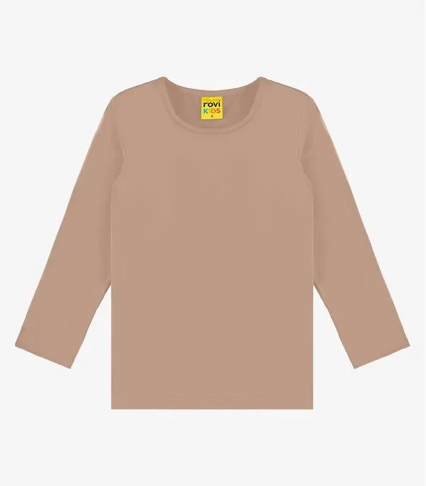 Camiseta Menina Manga Longa Térmica Rovi Kids Marrom 14