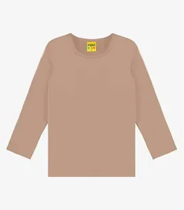Camiseta Menina Manga Longa Térmica Rovi Kids Marrom 14