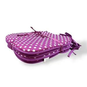 Jogo Almofadas De Assento 4 Peças Home Living 38x38cm Poa Roxo (MP)