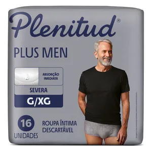 Roupa Íntima Descartável Plenitud Plus Men G/XG 16 Unidades