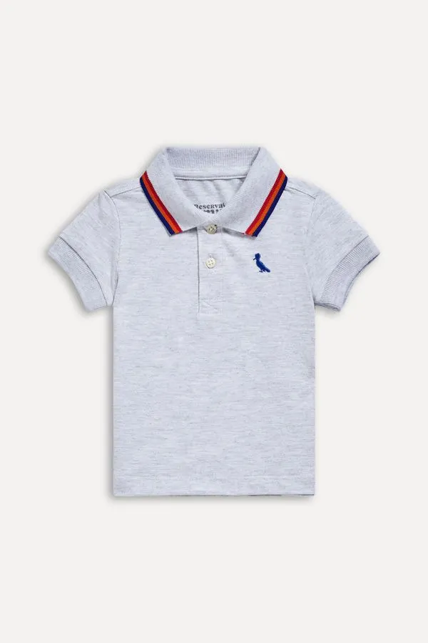 Polo Bb Piquet 3 Frisos Cinza Mescla - M
