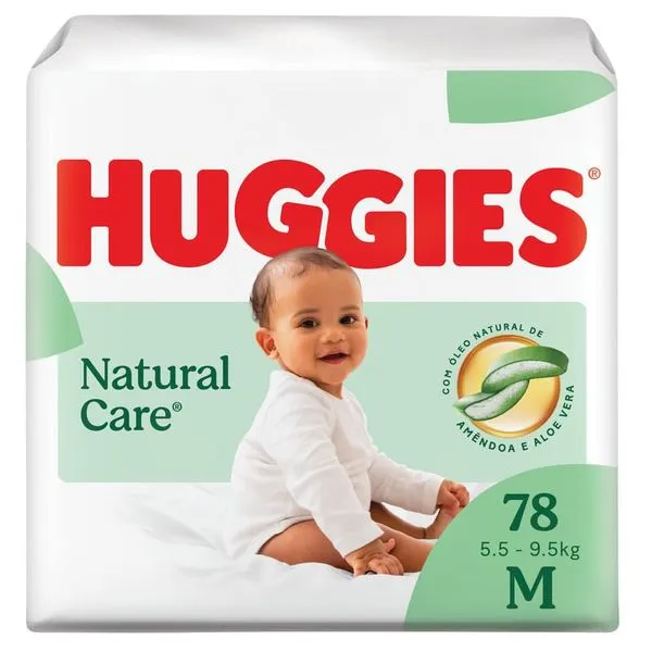 Fralda Huggies Natural Care Hiper M 78 Unidades