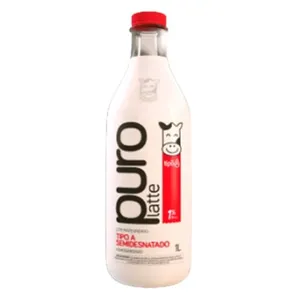 Leite Purolatte Pasteurizado Tipo A Semi Desnatado 1L
