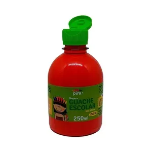Tinta Guache Escolar Pet 250ml Com Aplicador Piratininga Vermelho
