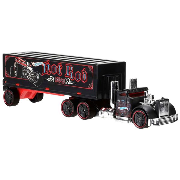 Caminhão Hot Wheels Super Rigs com Carro de Corrida em escala 1:64 e Estilo de Transportador, Mattel. 110v