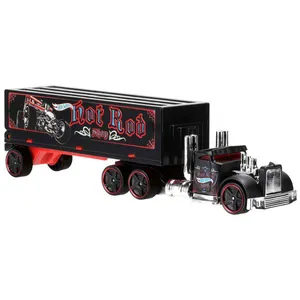 Caminhão Hot Wheels Super Rigs com Carro de Corrida em escala 1:64 e Estilo de Transportador, Mattel. 110v