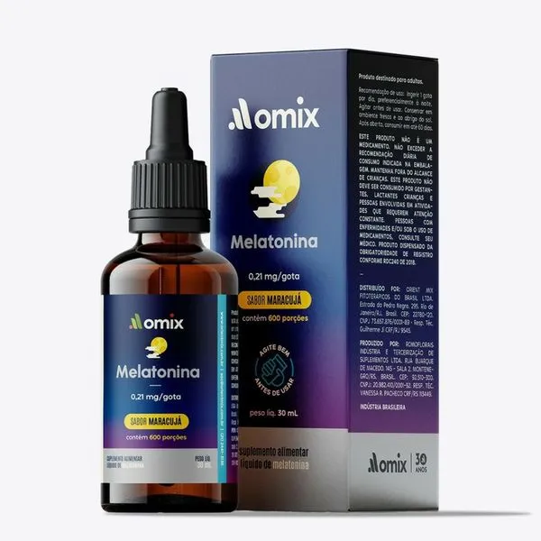 Suplemento Alimentar Omix Melatonina 0,21mg/ml Sabor Maracujá 30ml