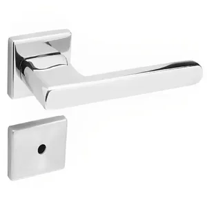 Conjunto De Fechadura 454 Em Inox Para Banheiro St255 Roseta 333 De Inox Polido - 43105039-5 - La Fonte