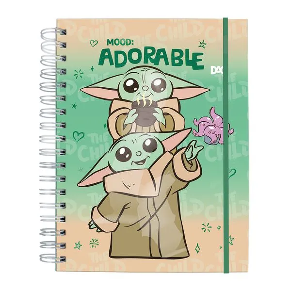 Caderno Smart Universitário Star Wars Mandalorian Com Elástico 1 Matéria 80 Folhas 4217 - Dac