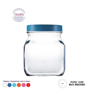 Pote Style M Vidro Tampa Plástica Sortida 1,15 Litros 80511 - Ruvolo