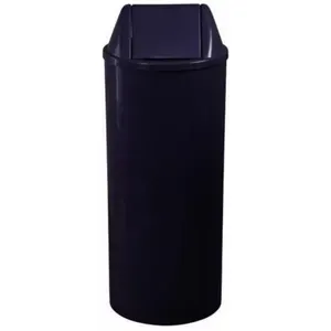 Lixeira De Plástico Preta 80x32cm Com Tampa Vai Vem 50 Litros - Eb27p - Jsn