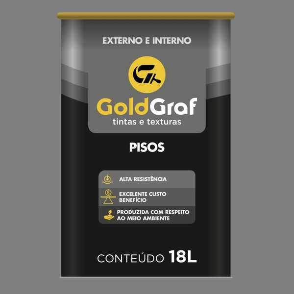 Tinta Premium Acrílica Fosco Piso 18L Goldgraf Tinta Premium Acrílica Fosco Piso Cinza Escuro 18L Goldgraf