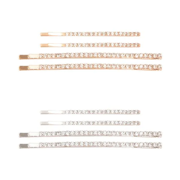 Kit Grampos Para Cabelo Strass Liga de Alumínio e Vidro Sortido 2 Peças 9x0,7x0,2cm LM2819 - honeyhome
