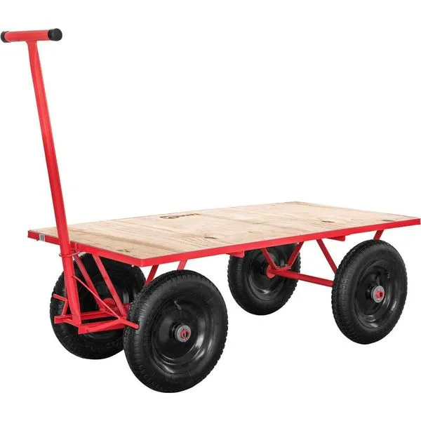 Carro Plataforma em Compensado Roda Pneu/Câmara 120x60cm 300kg - NOVE54