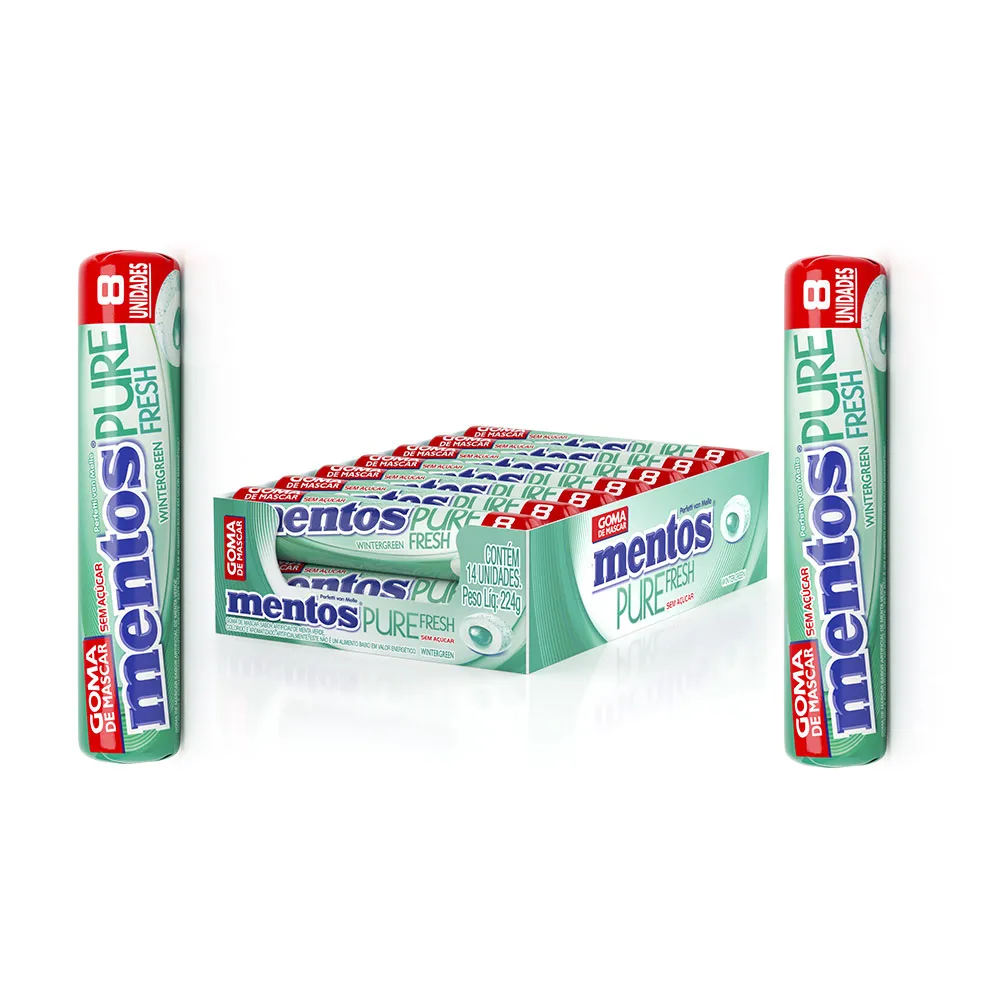 Mentos Tubo Pure Fresh Wintergreen Sem Açúcar contendo 14 drops