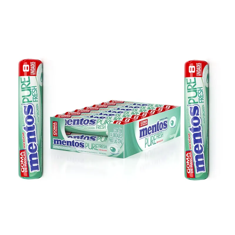 Mentos Tubo Pure Fresh Wintergreen Sem Açúcar contendo 14 drops