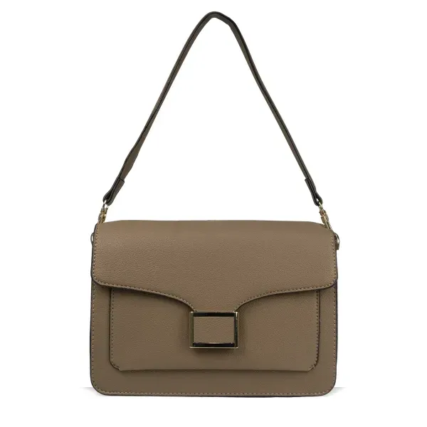 Bolsa Mini com Tampa Floater Le Postiche Taupe