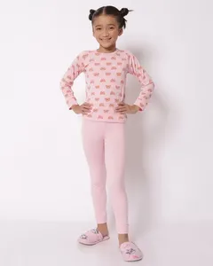 Pijama Infantil Longo Térmico Estampado Ursinhos Rosa 4