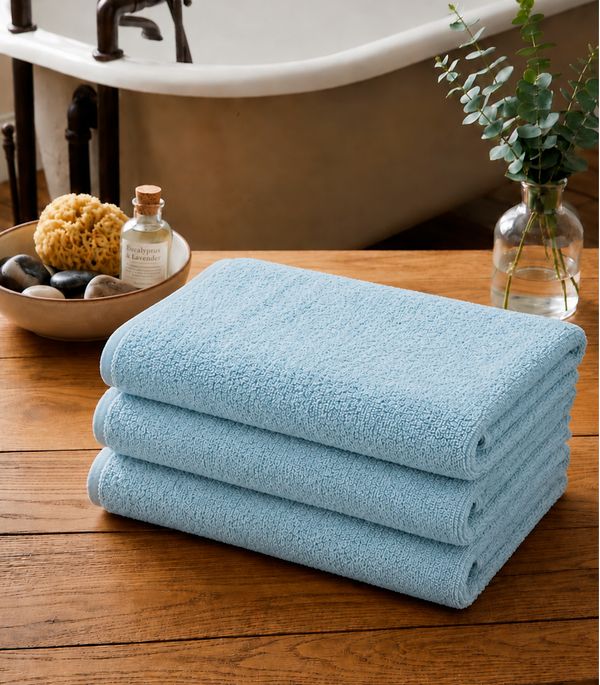 Kit 3 Toalhas De Rosto De Algodão Rovitex Home Azul UN