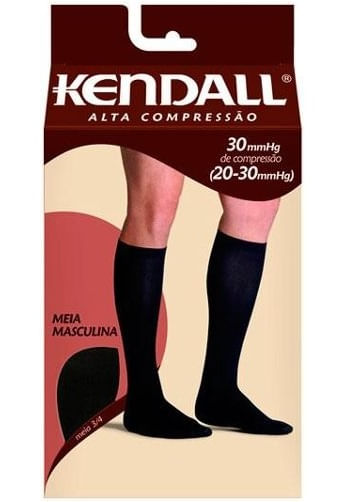 Meia 3/4 Masculina Kendall Alta Compressão Medio Marron